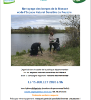 Nettoyage des berges de la Mosson