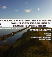 Collecte de déchets sauvages aux Salins des Pesquiers