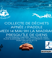 Collecte de déchets, en apnée, paddle, kayak - Presqu'île de Giens - Almanarre Sud