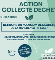 Collecte déchets - Rivière La RIPELLE (à sec en cette période)